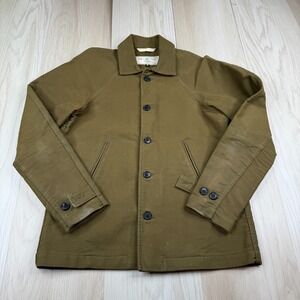 Rogue Territory Heavy Mens Olive Green Button Front Chore Work Jacket Size S